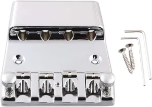 Fixed Metal Bass Guitar Bridge 4 String with Tool Set Hardtail Saddle Bridge for Rickenbacker Guitar parts