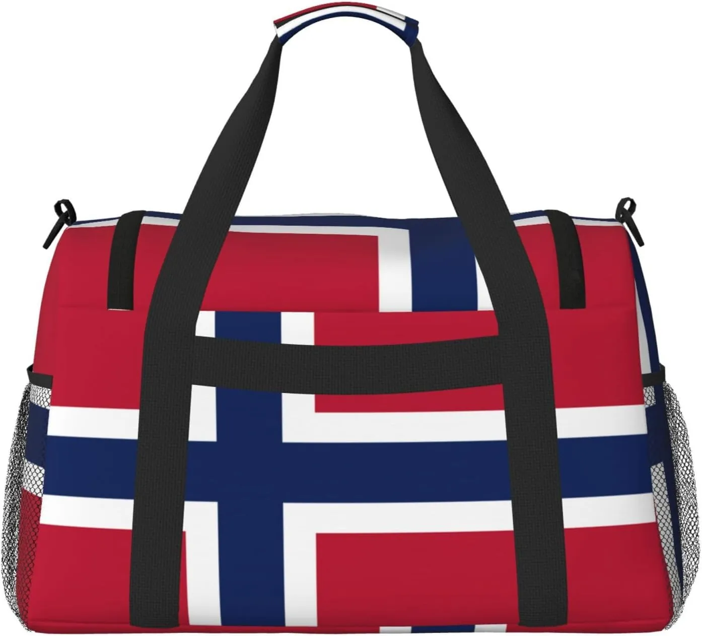 Flag Of Norway Travel Duffel Bag Large Foldable Waterproof Overnight Bag For Beach Swim Bags Pool Sports Gym
