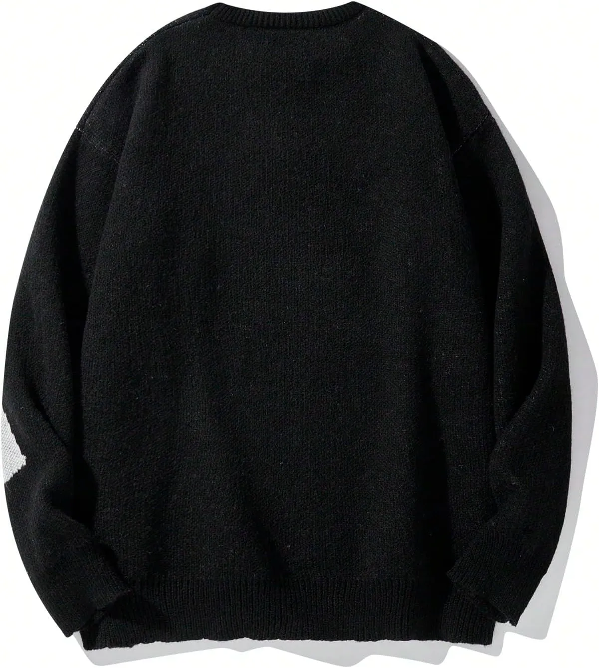 Floerns Men's Letter Print Long Sleeve Knit Wear Crewneck Pullover Sweaters
