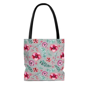 Floral in Gray  AOP Tote Bag