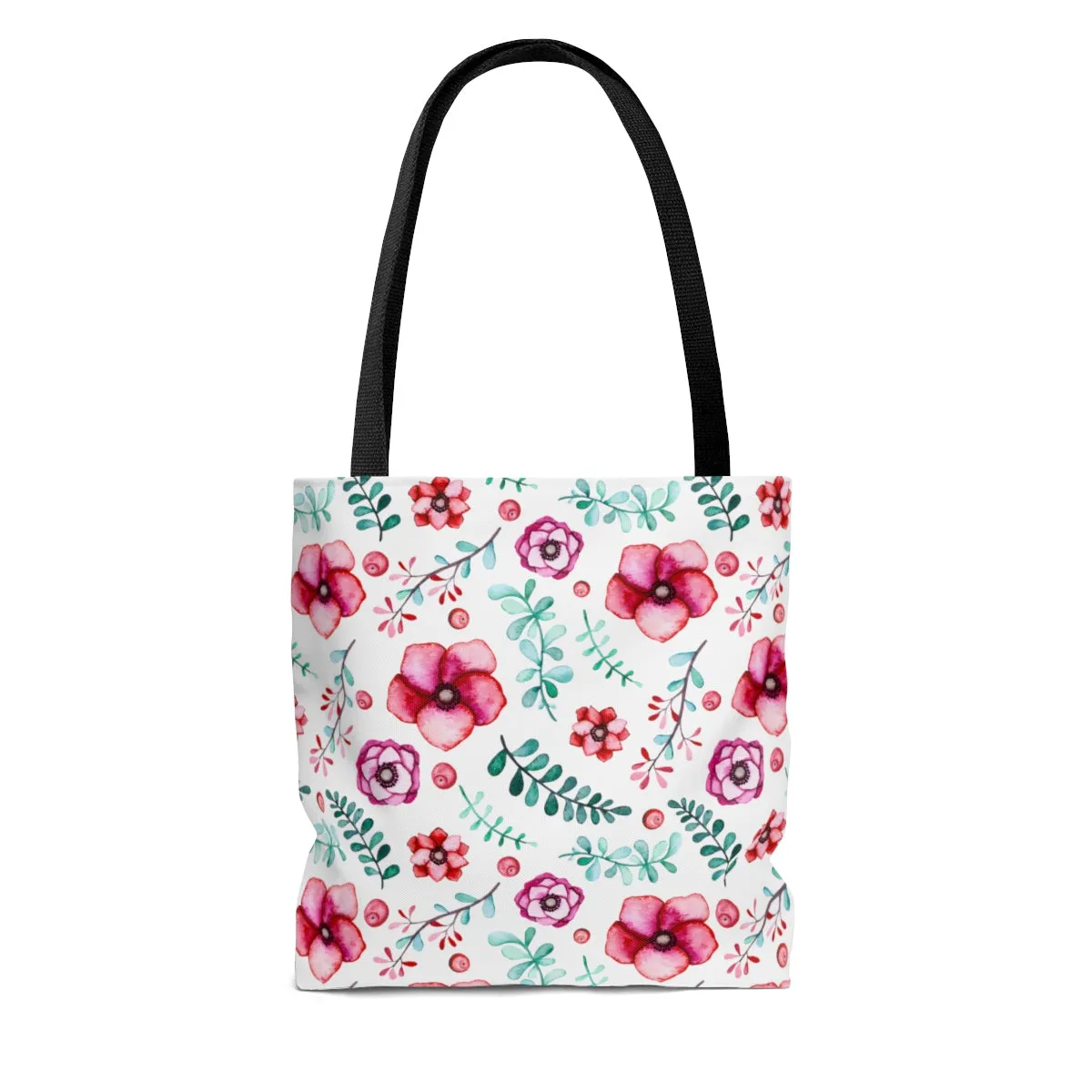 Floral in White AOP Tote Bag