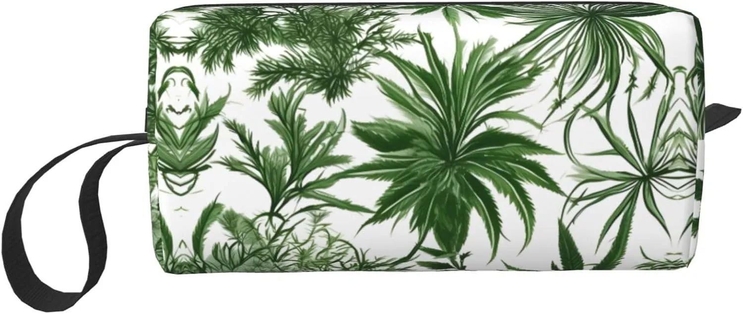 Flowering Herbs and Herbaceous Plants print Travel Cosmetic Bag Gifts for Women Portable Make Up Bags for Women Mother Sister