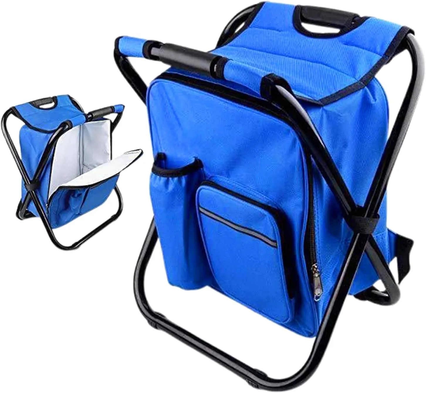 Foldable Outdoor Chairs | Folding Chairs for Outside,Backpack Cooler Bag Camping Recliner for Mountaineering Hiking Travel Balcony Patio Festival Lawn Park Fishing Garden Backyard Picnic Poolside