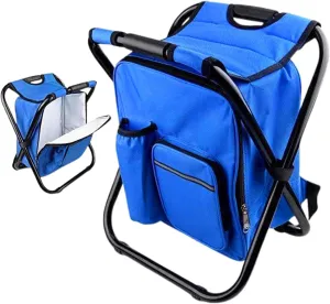 Foldable Outdoor Chairs | Folding Chairs for Outside,Backpack Cooler Bag Camping Recliner for Mountaineering Hiking Travel Balcony Patio Festival Lawn Park Fishing Garden Backyard Picnic Poolside