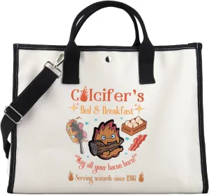 FOTAP Calcifer Lover Handbag - Calcifer's Bed & Breakfast Tote Bag - Anime Inspired Gift