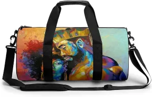 FunnyStar African American Lovers Couple Gym Bag for Women and Men Travel Duffel Bag for Sports Print Gymbag