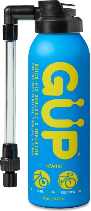 G U P (GÜP Kwiki) Quick Fix Tire Sealant and Inflator; for Mountain Bike, Road, Cyclocross, Gravel; Seal and Repair Flat or Punctured Tires (Hose Top Adapter Schrader/Presta)