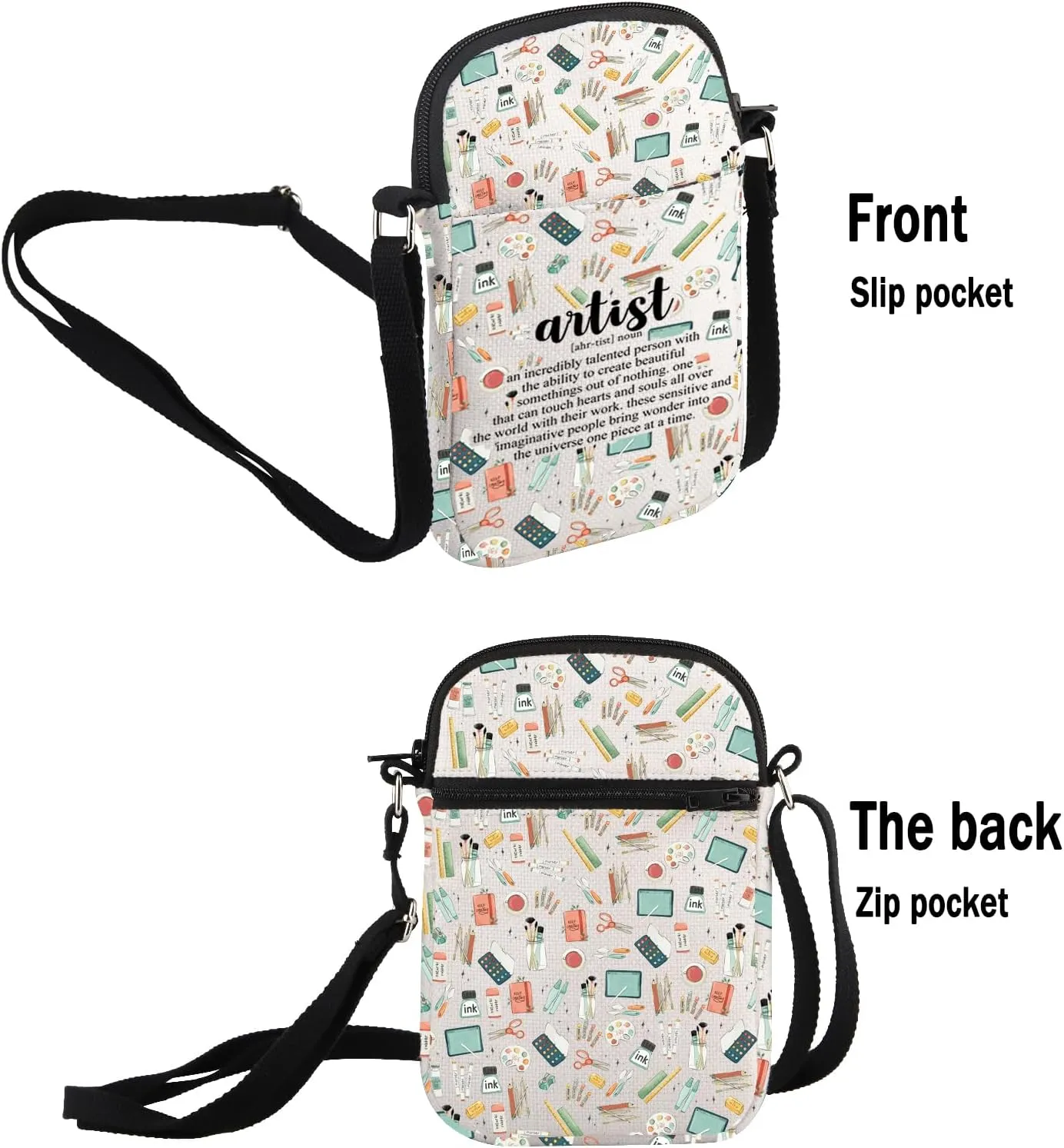 G2TUP Artist Gift Artist Definition Makeup Bag Artist Cosmetic Bag Art Teacher Gift Art Lovers Gifts Artist Painter Gift (Artist Definition S)
