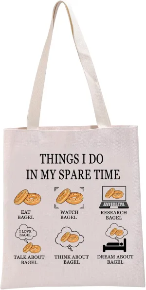 G2TUP Bagel Lover Tote Bag - Bagel Taster Gift for Bread Enthusiasts