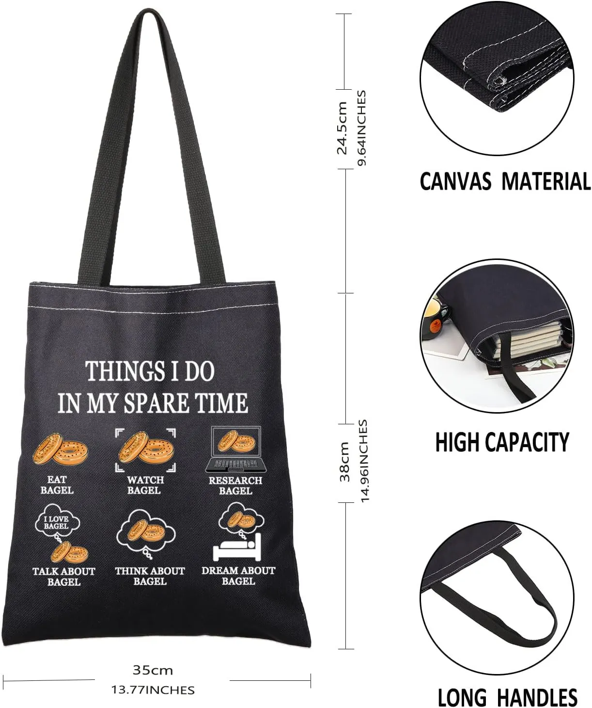 G2TUP Bagel Lover Tote Bag - Bagel Taster Gift for Bread Enthusiasts