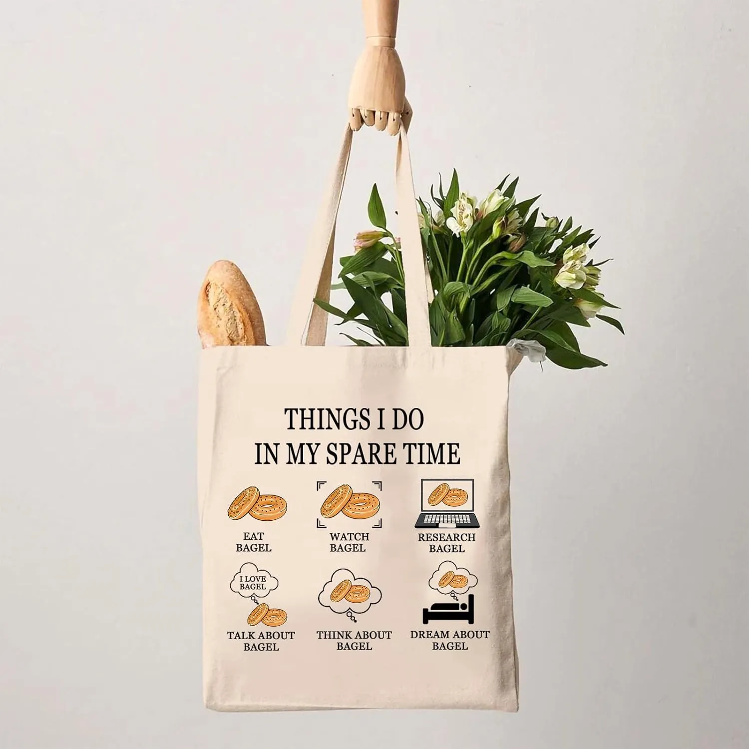 G2TUP Bagel Lover Tote Bag - Bagel Taster Gift for Bread Enthusiasts