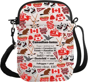 G2TUP Canada Lover Gift Canadian-isms Crossbody Bag Proud Canadian Travel Bag Canada Day Gift