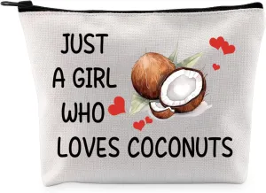 G2TUP Funny Coconuts Lovers Gift Who Loves Coconuts Makeup Bag Fruits Mom Cosmetic Bag Fruits Lovers Gift (Who Loves Coconuts MB)