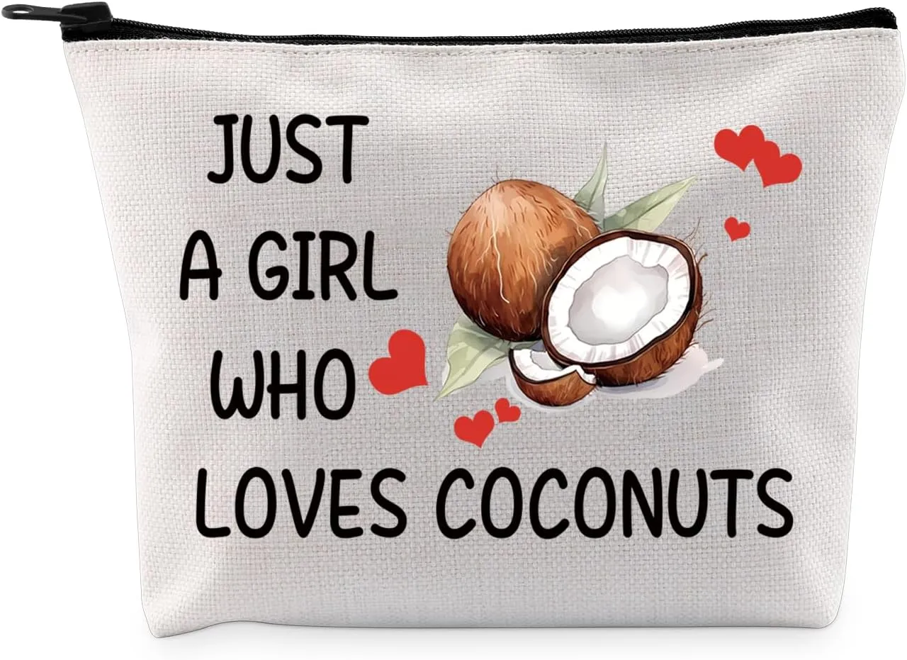 G2TUP Funny Coconuts Lovers Gift Who Loves Coconuts Makeup Bag Fruits Mom Cosmetic Bag Fruits Lovers Gift (Who Loves Coconuts MB)