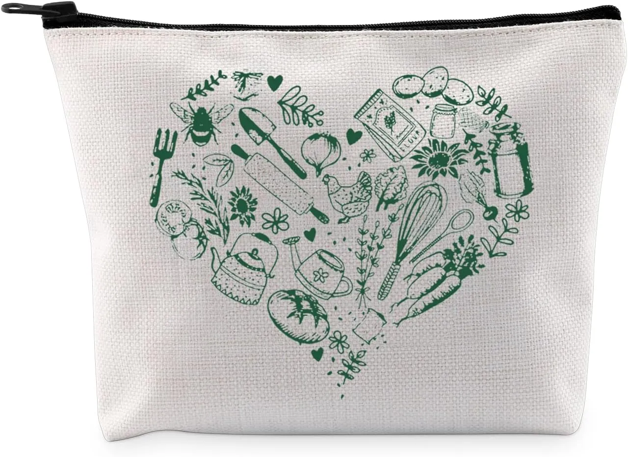 G2TUP Garden Love Gift Homestead Heart Makeup Bag Baking Cosmetic Bag Homemaking Lover Gift Mom Gift (Homestead Heart MB)