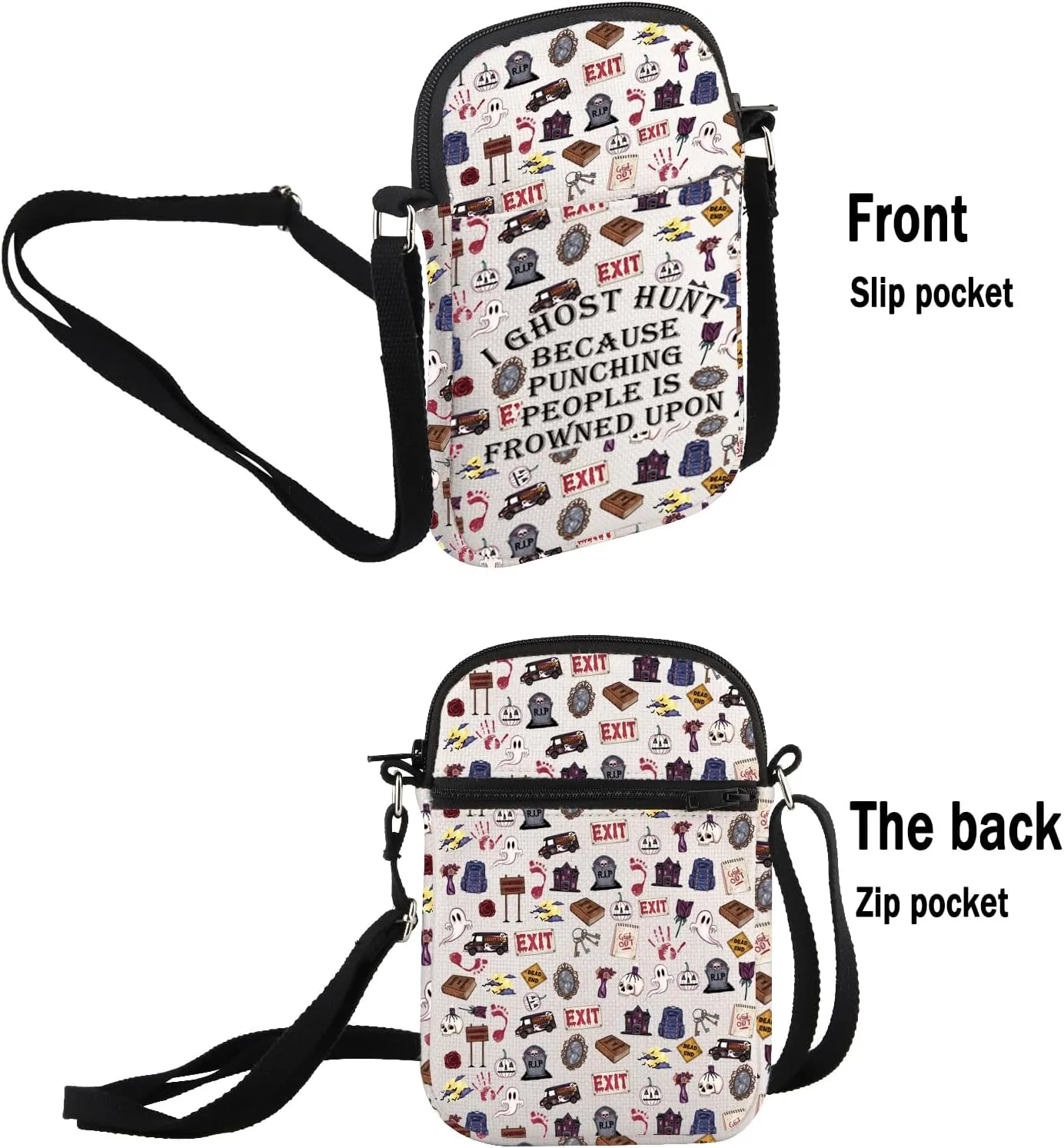 G2TUP Ghosts Hunting Gift I Ghost Hunt Makeup Bag Ghost Hunter Cosmetic Bag Paranormal Investigator Gift (I Ghost Hunt S)