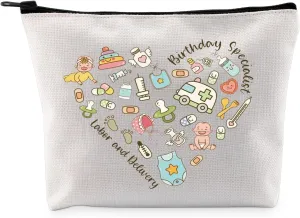 G2TUP L&D Nurse Appreciation Gift Birthday Specialist Makeup Bag Labor And Delivery Nurse Cosmetic Bag OB Nurse Gift RN Gift (Birthday Specialist MB)