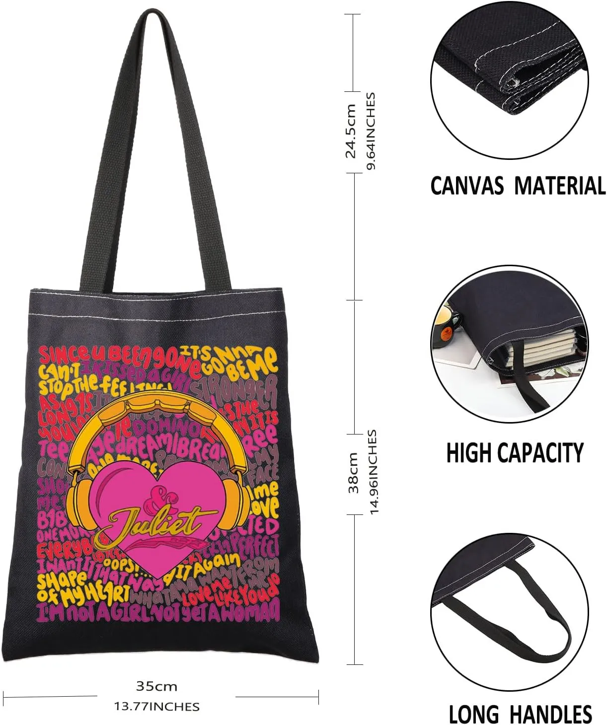 G2TUP Musical Inspired Gif Musical Fan Tote Bag Musical Themed Fans Hand Bag Musical Fans Gift