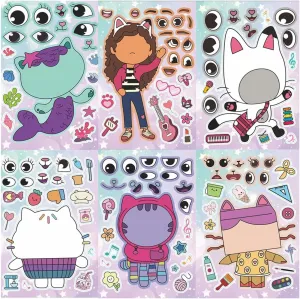Gabby Stickers | 12-Pack Make Your Own Stickers | Make a Face Sticker Sheets with Gabby Characters | Mix and Match Kids | Fun Party Favors for Kids