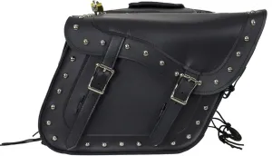 GARGOYLE BELLS Motorcycle Saddle Bags Synthetic Leather Motorcycle Luggage Bag 25.5L Waterproof Saddle Bags For Motorcycle Softails Sportsters Dyna V-star Shadow (With Studs, Black, 13"x13"x10")