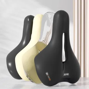 Gel Bike Seat -Road Bicycle Saddle Soft Thick Pad,Hollow Design Breathable High-Elastic Shock-Absorbing Balls Double-Track Installation Universal Cycle Saddle