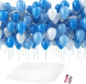 Gender Reveal Balloon Drop Bag 8ft Drop Net with Pull Cord Large Balloon Bags for Transport New Years Ceiling Release Birthday Graduation Celebration Party Supplies