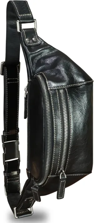 Genuine Leather Fanny Pack for Women and Men Vintage Real Leather Waist Bag Hip Bum Crossbody Sling Bag