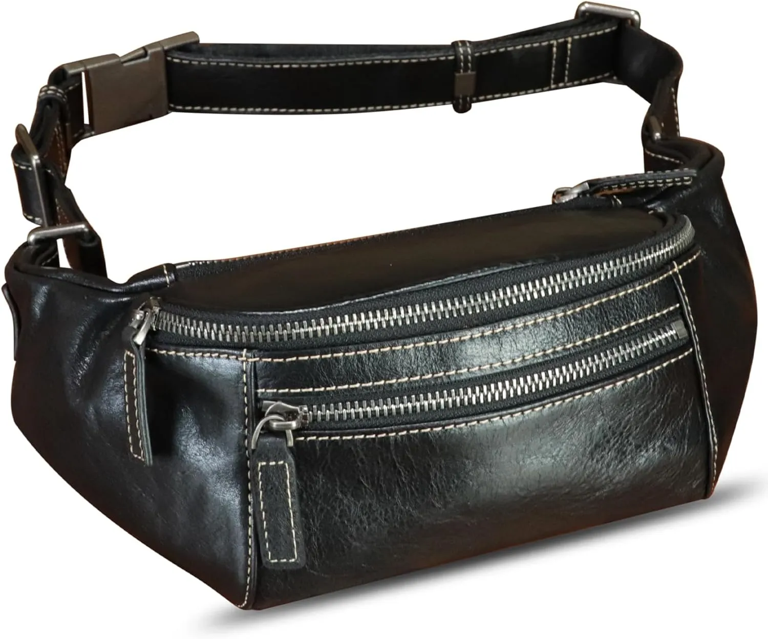 Genuine Leather Fanny Pack for Women and Men Vintage Real Leather Waist Bag Hip Bum Crossbody Sling Bag