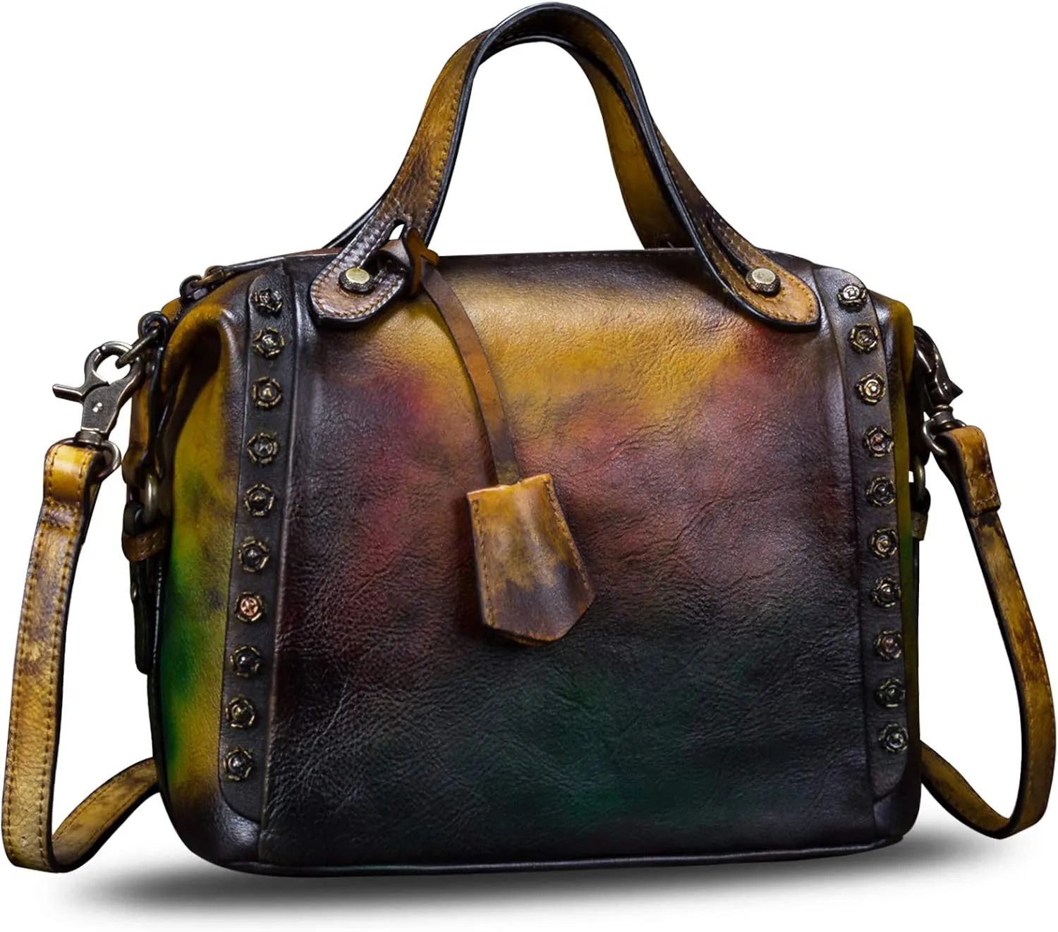 Genuine Leather Purses and Handbags for Women Vintage Handmade Fashion Leather Shoulder Bag Crossbody Satchel with Strap