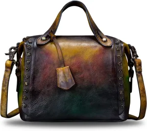 Genuine Leather Purses and Handbags for Women Vintage Handmade Fashion Leather Shoulder Bag Crossbody Satchel with Strap