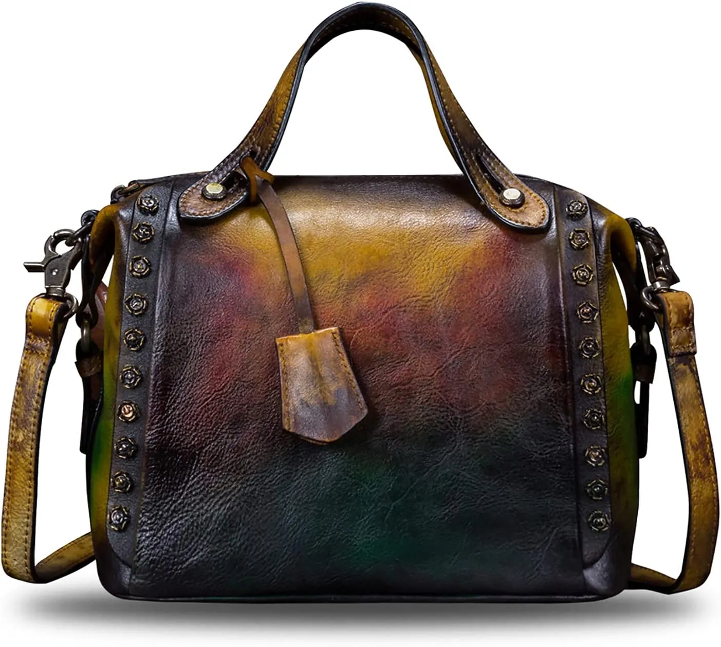 Genuine Leather Purses and Handbags for Women Vintage Handmade Fashion Leather Shoulder Bag Crossbody Satchel with Strap