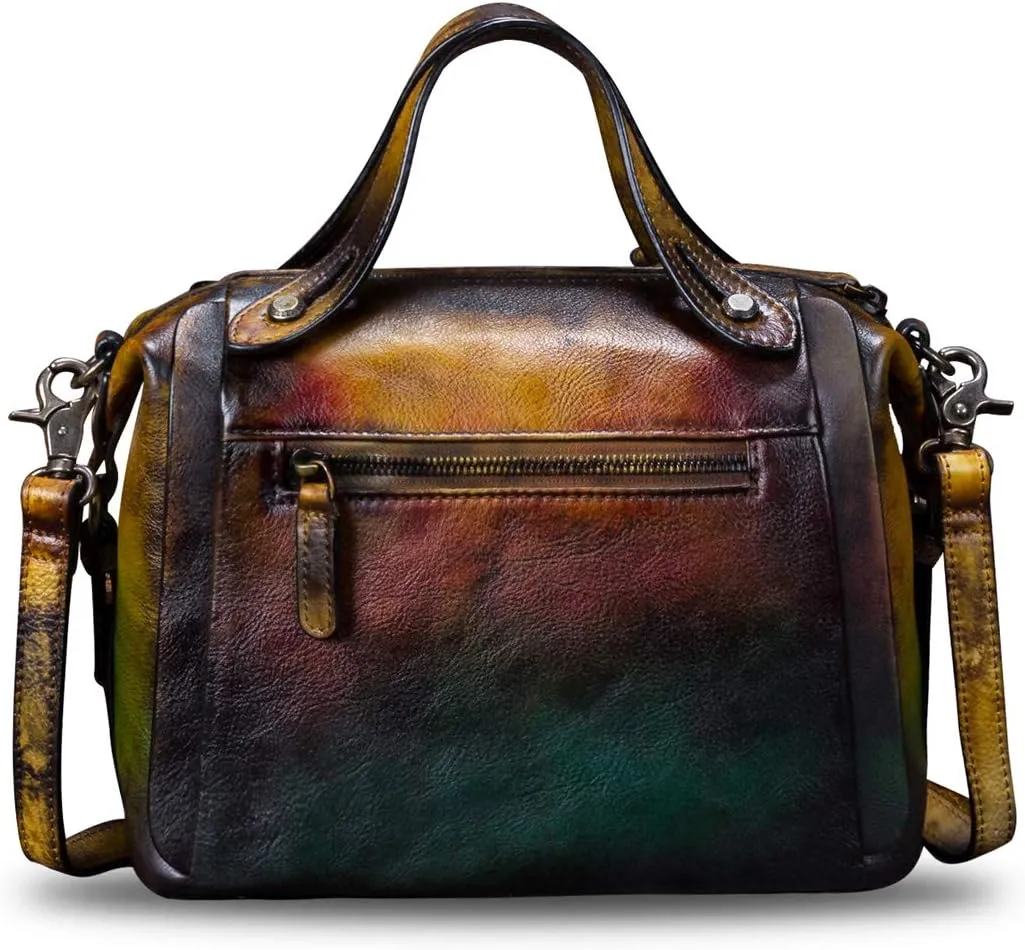 Genuine Leather Purses and Handbags for Women Vintage Handmade Fashion Leather Shoulder Bag Crossbody Satchel with Strap
