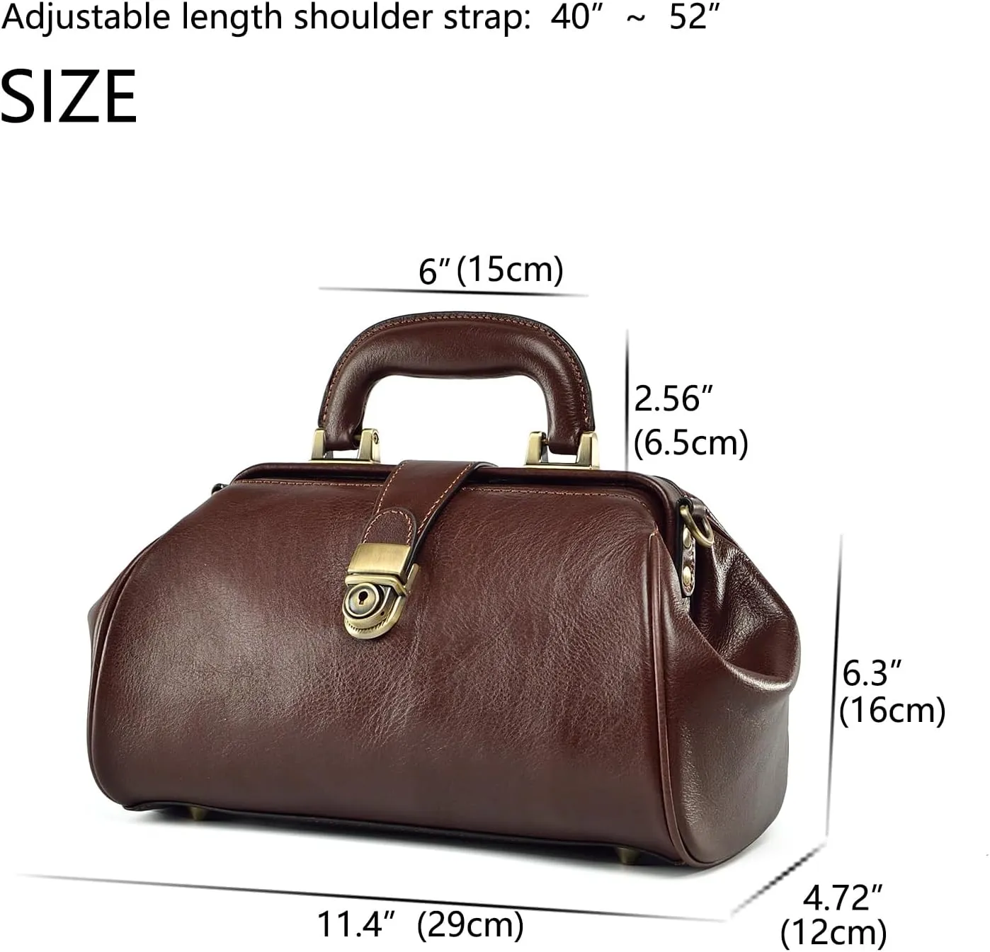 Genuine leather women's bag retro doctor's bag handmade foreskin layer cowhide Shoulder bag buckle type women's bag