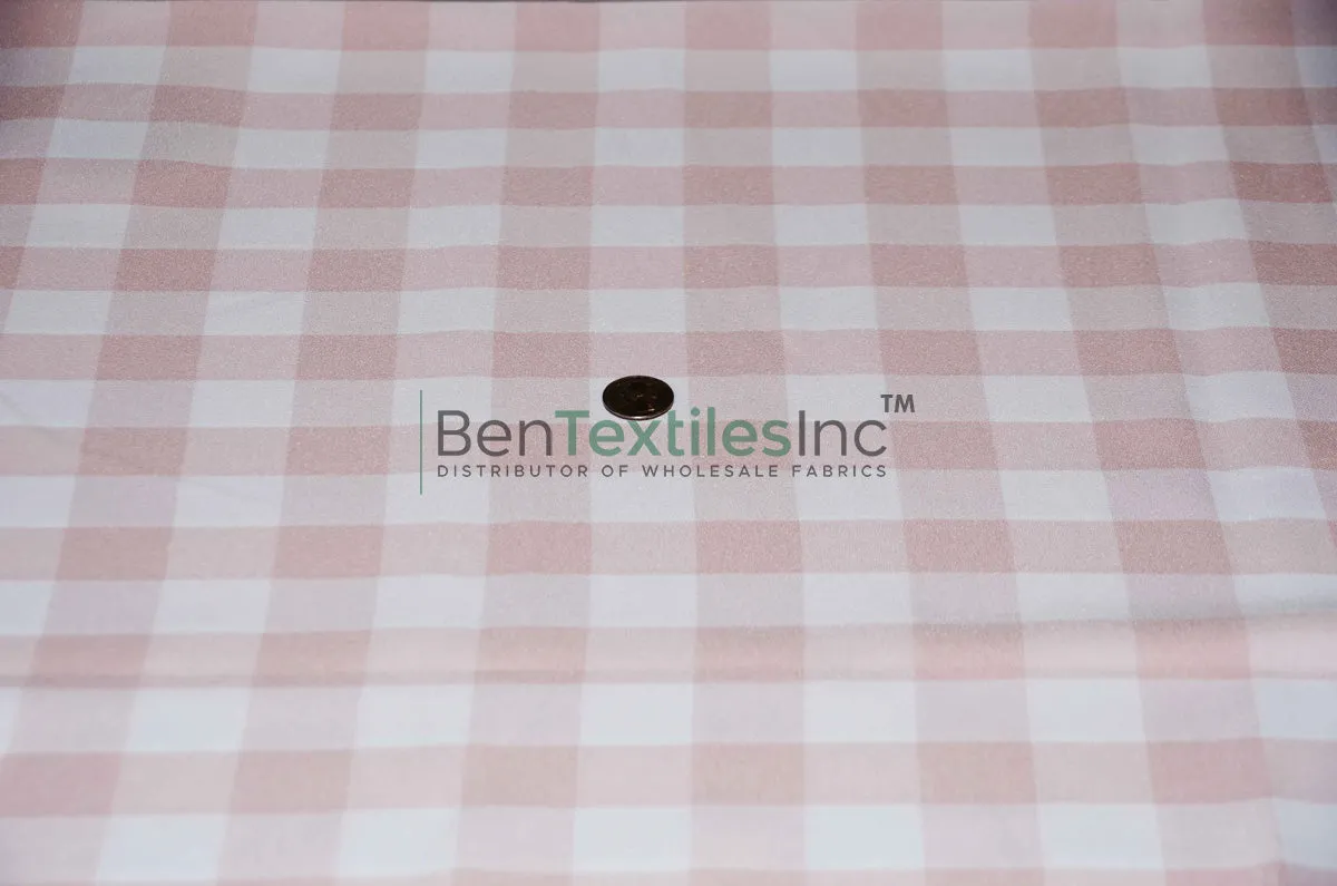 Gingham Checkered Fabric | 1 Inch Polyester Picnic Checkers | 60 Inch Wide | Tablecloths Curtains Apparel & Event Decor