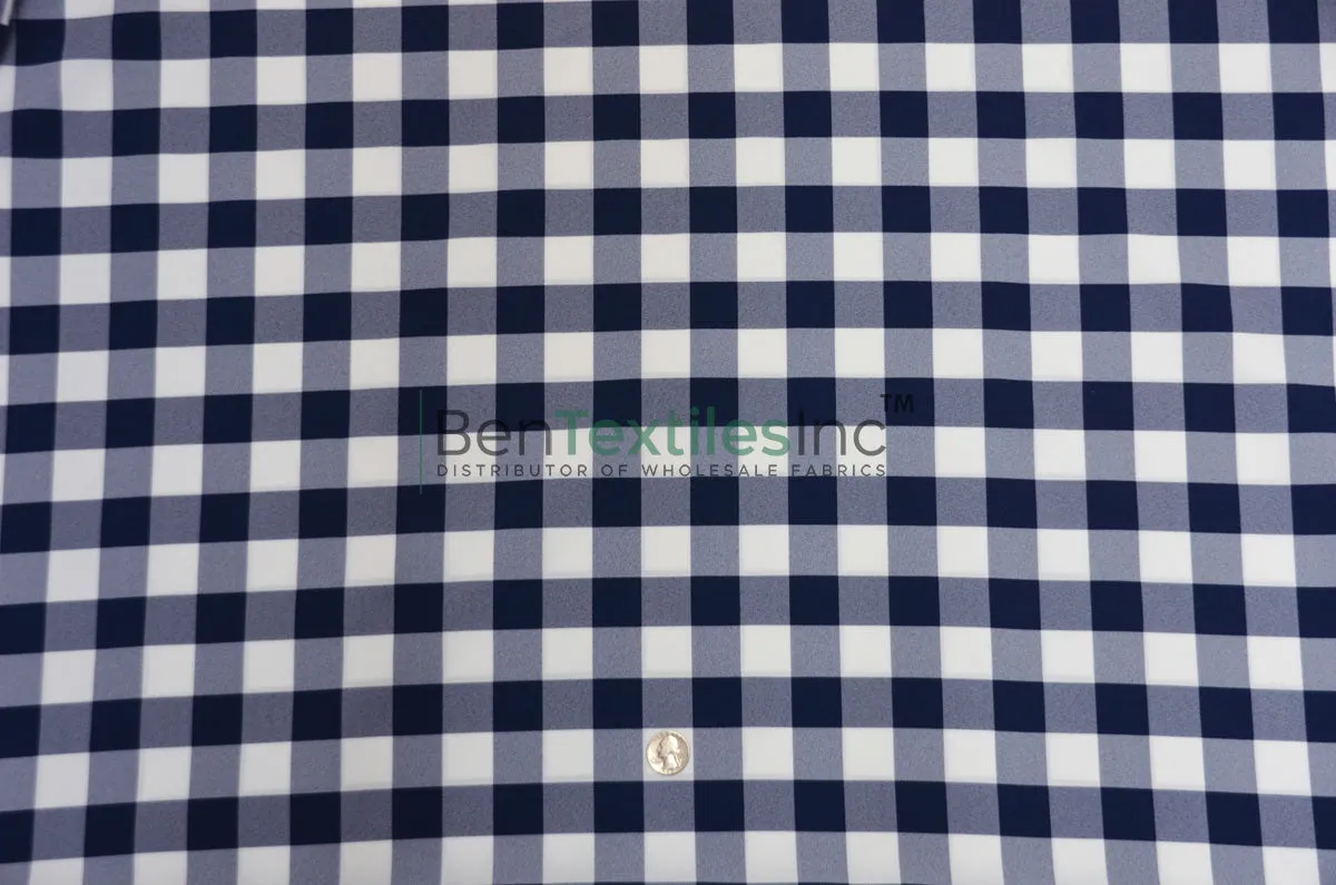 Gingham Checkered Fabric | 1 Inch Polyester Picnic Checkers | 60 Inch Wide | Tablecloths Curtains Apparel & Event Decor