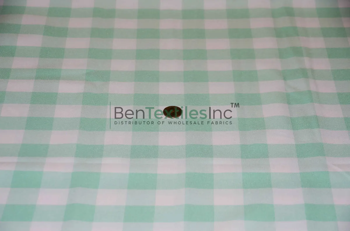 Gingham Checkered Fabric | 1 Inch Polyester Picnic Checkers | 60 Inch Wide | Tablecloths Curtains Apparel & Event Decor