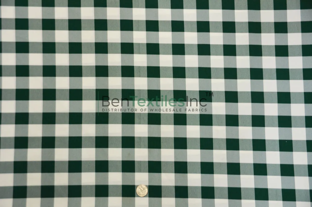 Gingham Checkered Fabric | 1 Inch Polyester Picnic Checkers | 60 Inch Wide | Tablecloths Curtains Apparel & Event Decor