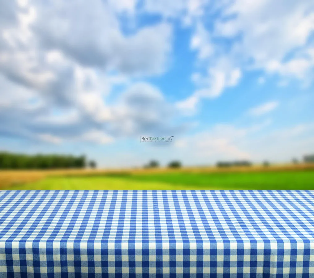 Gingham Checkered Fabric | 1 Inch Polyester Picnic Checkers | 60 Inch Wide | Tablecloths Curtains Apparel & Event Decor