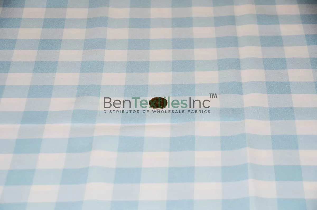 Gingham Checkered Fabric | 1 Inch Polyester Picnic Checkers | 60 Inch Wide | Tablecloths Curtains Apparel & Event Decor