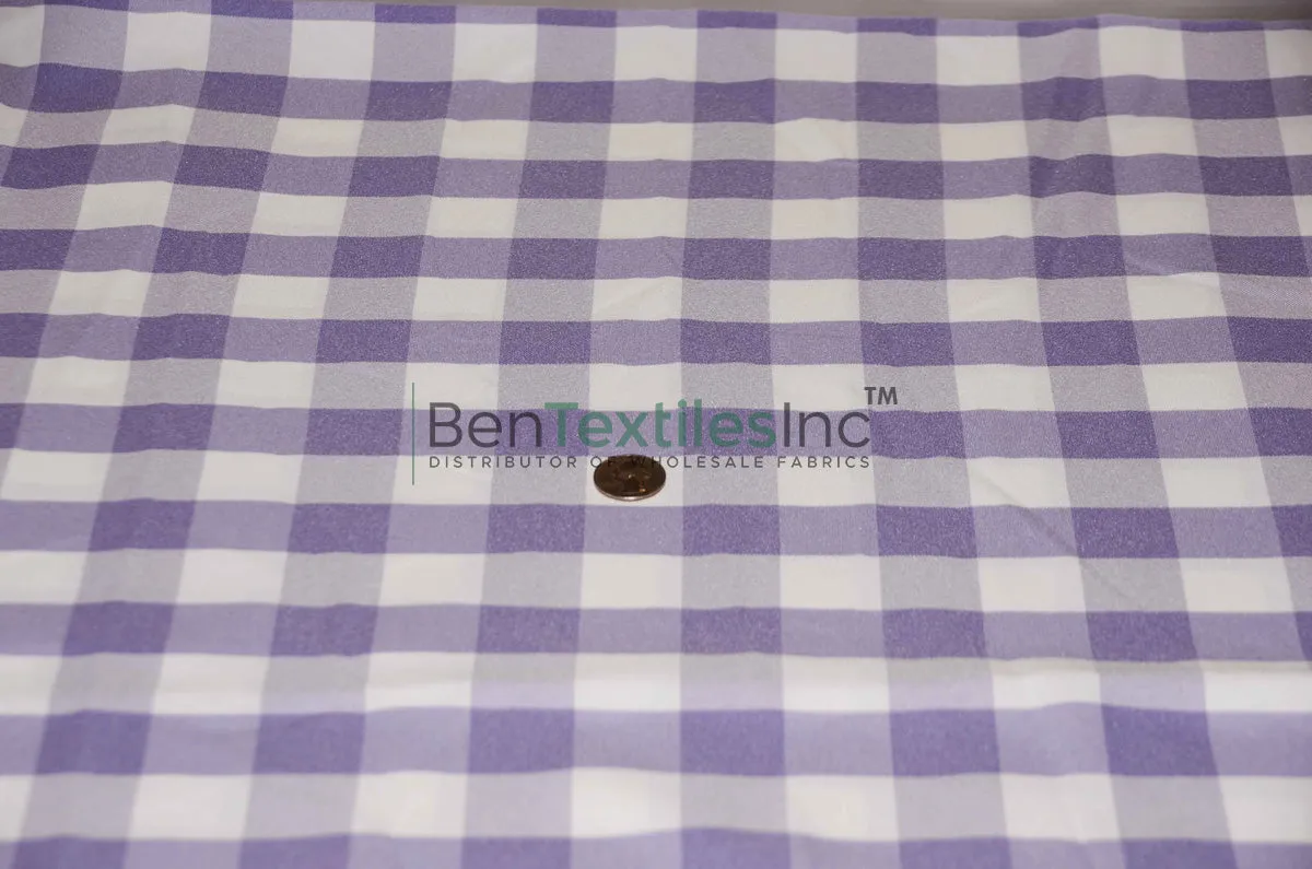 Gingham Checkered Fabric | 1 Inch Polyester Picnic Checkers | 60 Inch Wide | Tablecloths Curtains Apparel & Event Decor