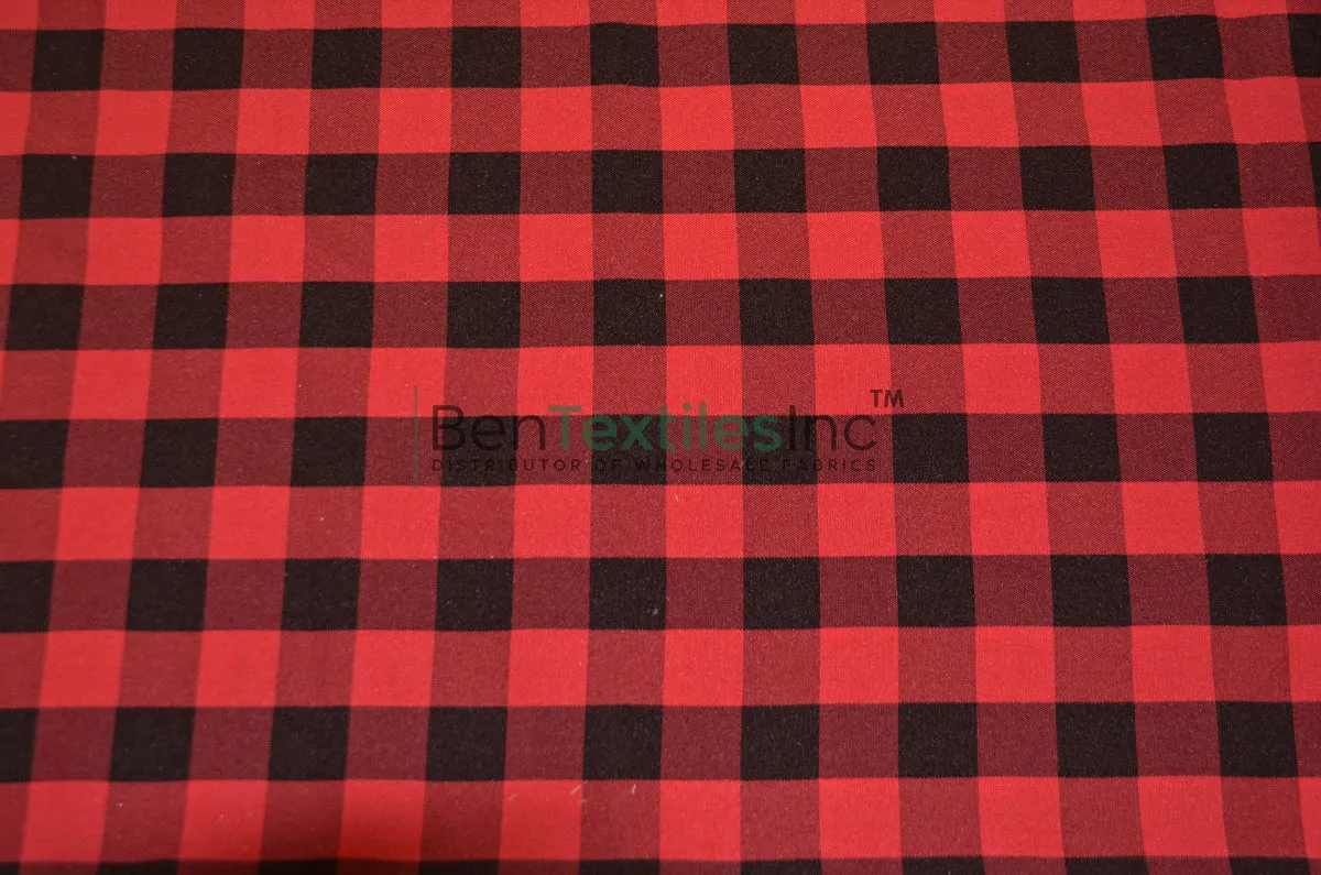 Gingham Checkered Fabric | 1 Inch Polyester Picnic Checkers | 60 Inch Wide | Tablecloths Curtains Apparel & Event Decor