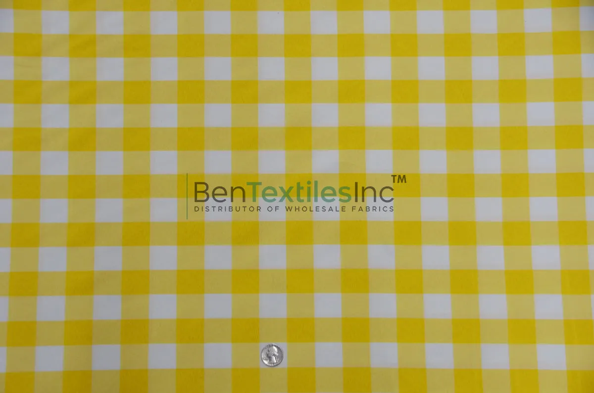 Gingham Checkered Fabric | 1 Inch Polyester Picnic Checkers | 60 Inch Wide | Tablecloths Curtains Apparel & Event Decor