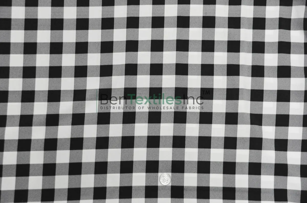 Gingham Checkered Fabric | 1 Inch Polyester Picnic Checkers | 60 Inch Wide | Tablecloths Curtains Apparel & Event Decor
