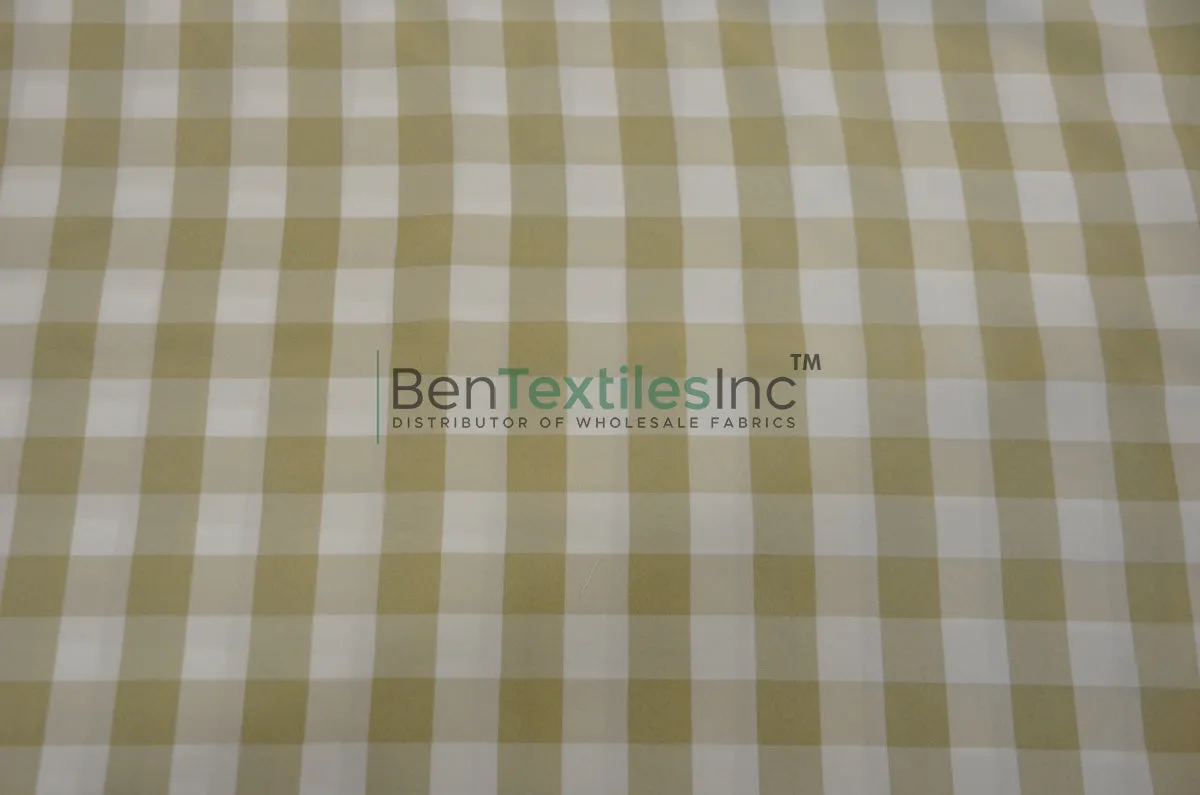 Gingham Checkered Fabric | 1 Inch Polyester Picnic Checkers | 60 Inch Wide | Tablecloths Curtains Apparel & Event Decor