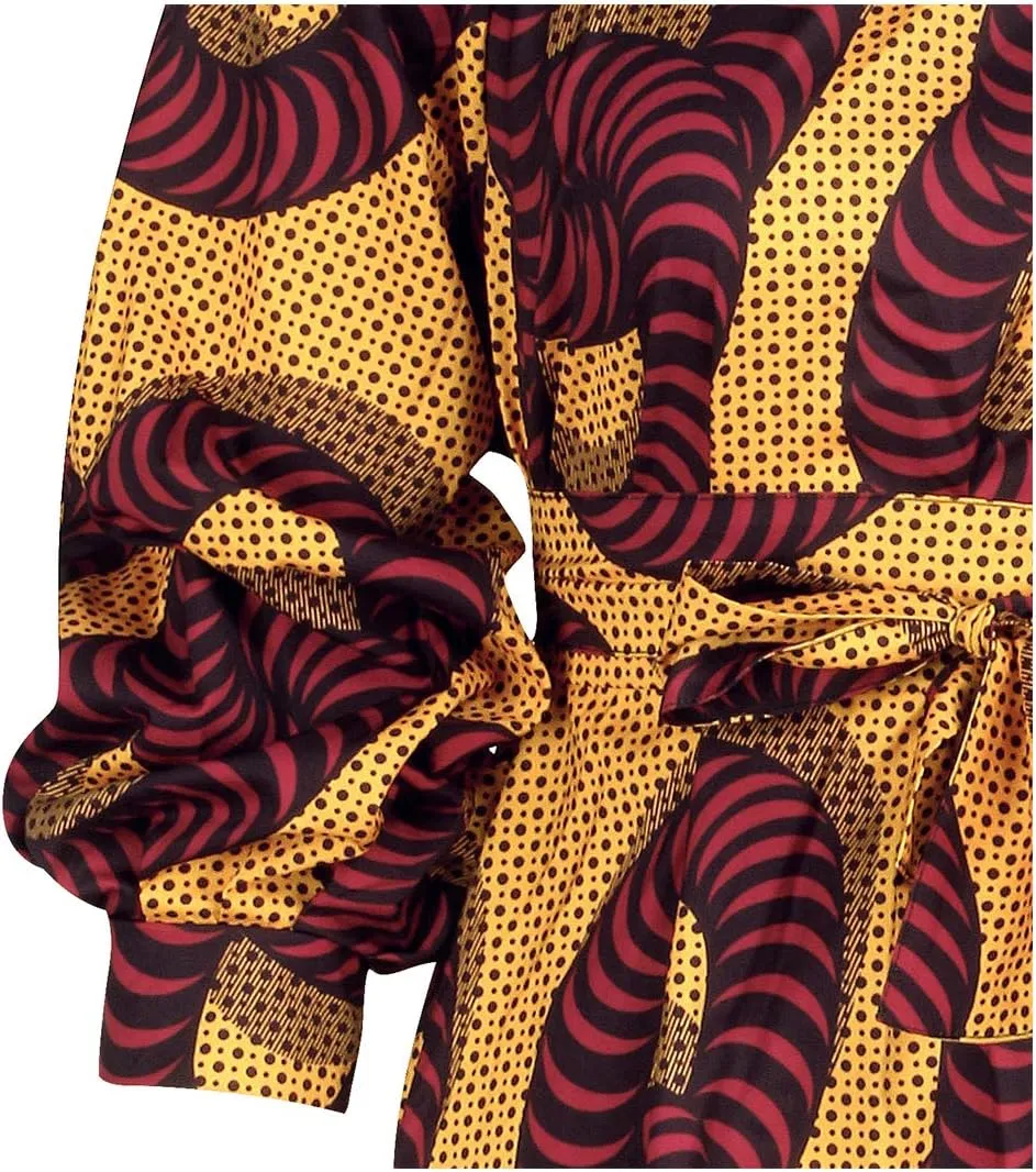 Giovacker Women's African Print Casual Party Dress Dashiki Traditional Costume