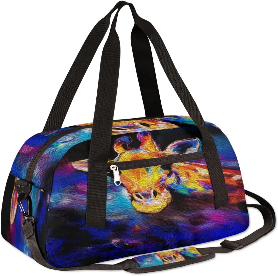 Giraffe Kids Duffel Bag for Girls Boys Teens, Giraffe Oil Painting Dance Bag Overnight Small Duffel Bag Carry On Weekend Sports Gym Travel Bag for School Practice Gymnastics Ballet