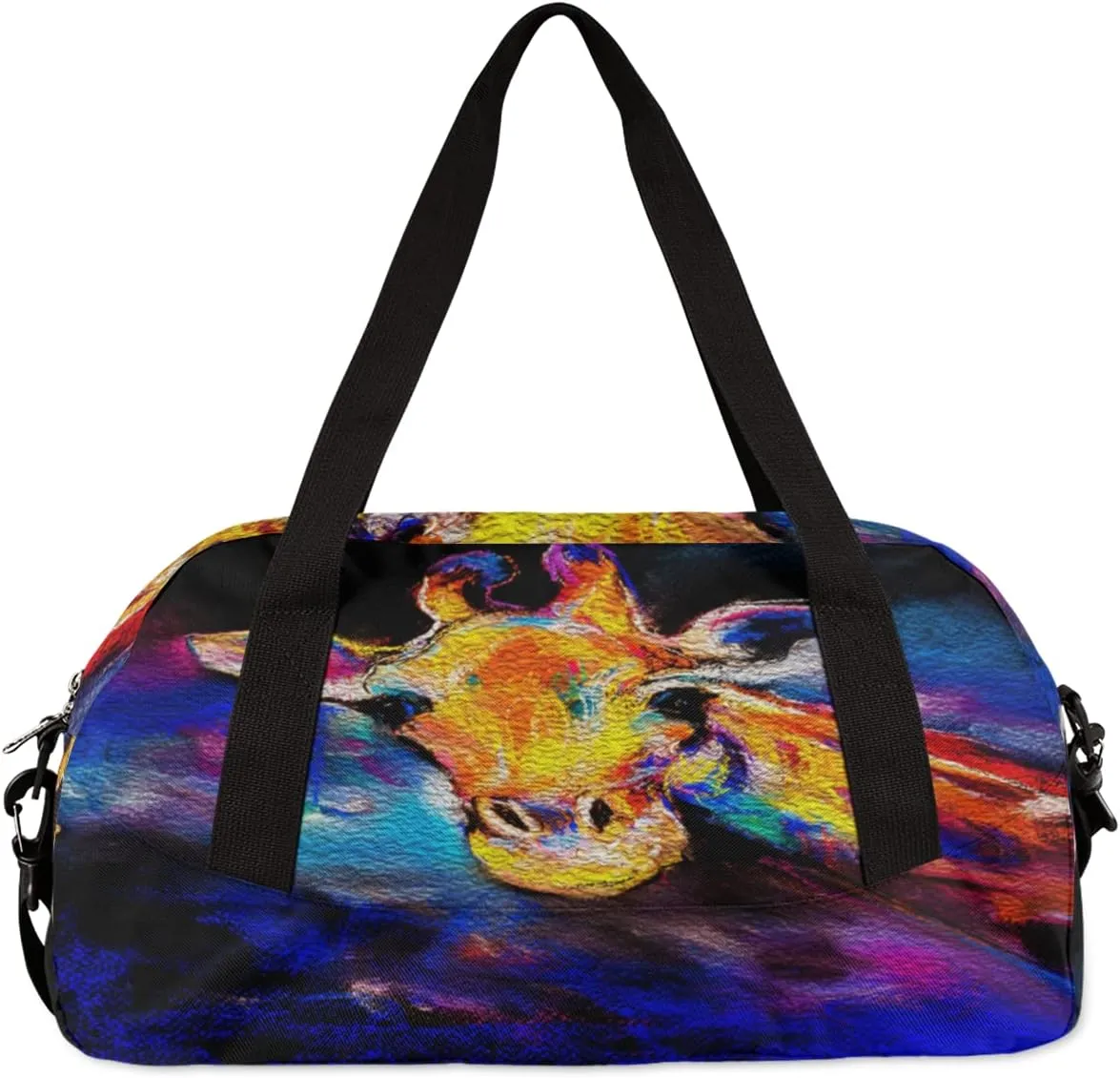 Giraffe Kids Duffel Bag for Girls Boys Teens, Giraffe Oil Painting Dance Bag Overnight Small Duffel Bag Carry On Weekend Sports Gym Travel Bag for School Practice Gymnastics Ballet