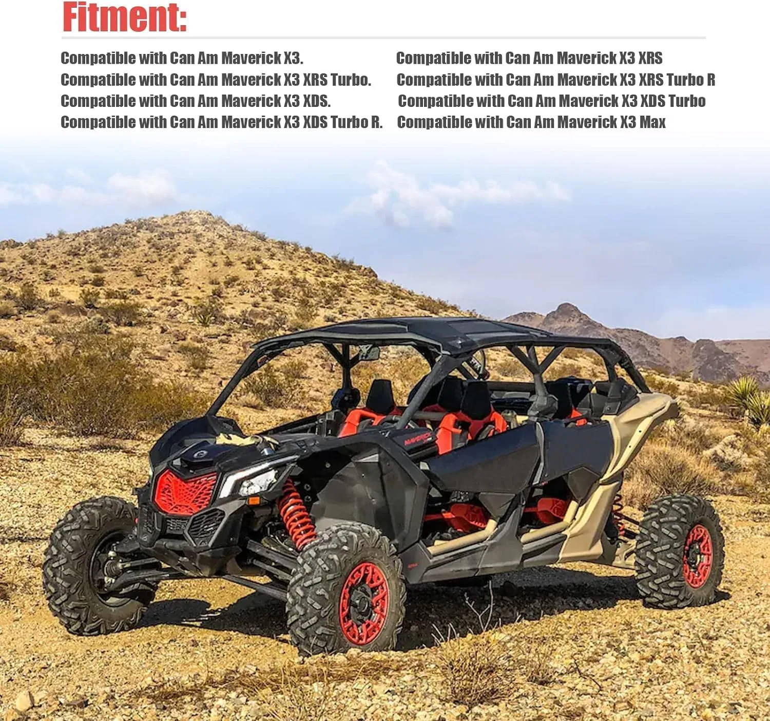 Goldfire Maverick X3 Accessories,X3 Front Upper Door Storage Bags Tool Organizer Bags Gear Bags with Removable Knee Pad for 2017  Can Am Maverick X3 Max XRS XDS Turbo RR (Orange Piping)