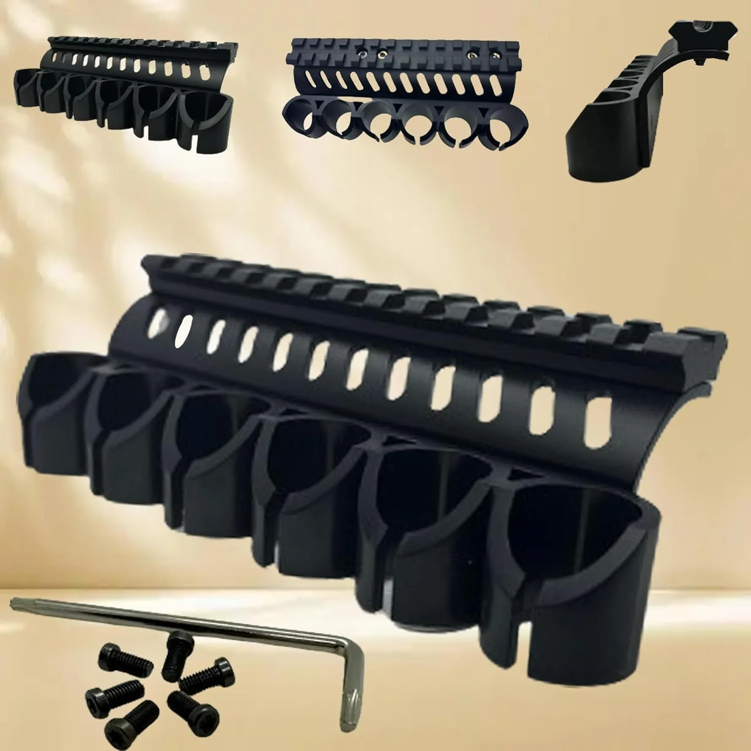 Gotical – Quick Detach Saddle Side 12 Gauge 6 Round Shell Holder Carrier Plate Carrier Kit Mossberg 500/590 Side Saddle & Durable
