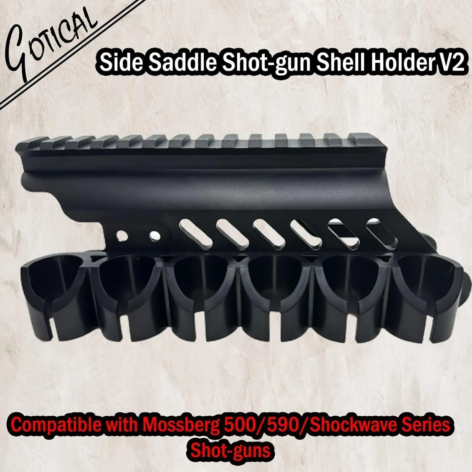 GOTICAL Saddle Scope Mount for 12GA 870 with Reflex Sight Red Green Reticles with Weaver Picatinny Rail Mount